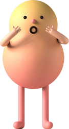 Shocked Blob 3d Character Illustration